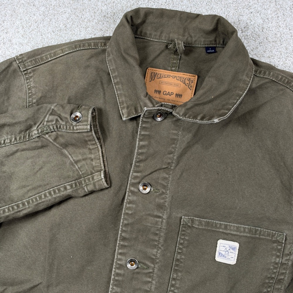 Gap Chore Coat Mens Small Green Work-Force Industrial Worker Utility Jacket